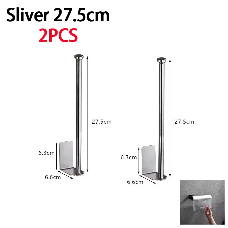 Kitchen Towel Holder Stainless Steel Paper Towel Holder under Sink Organizer Lengthen Storage Rack Sink Accessories SNJ007
