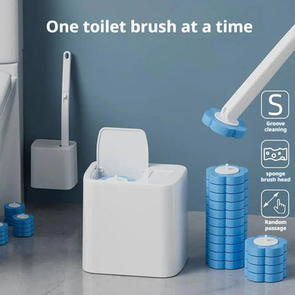 Disposable-Head Toilet Brush Set