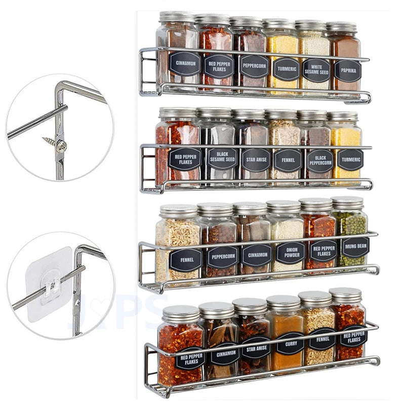 Wall-Mounted Spice Rack Organizer