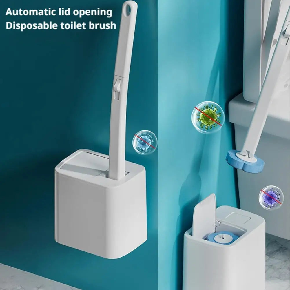 Disposable-Head Toilet Brush Set