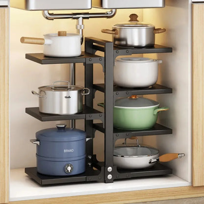 Adjustable 4-Tier Pot & Pan Organizer