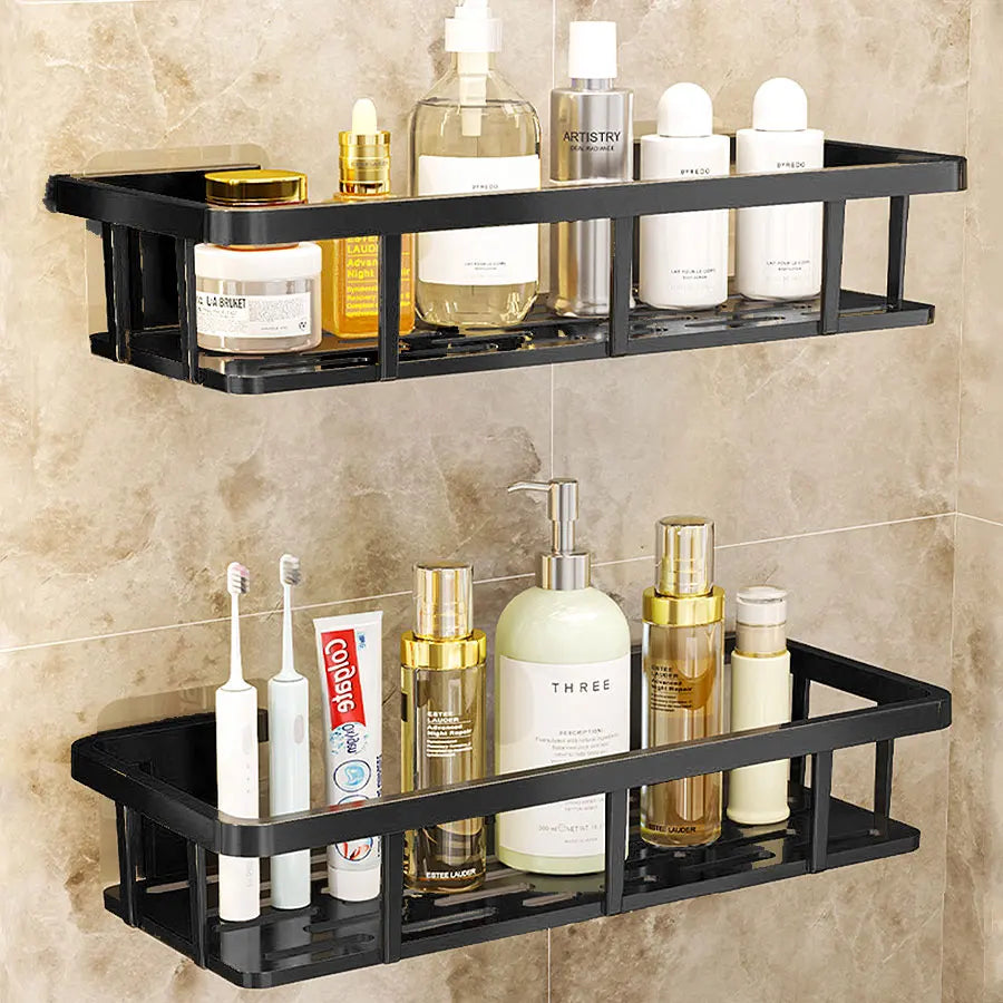 No-Drill Aluminum Bathroom Shelf