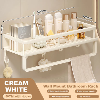 No-Drill Bathroom Storage Shelf