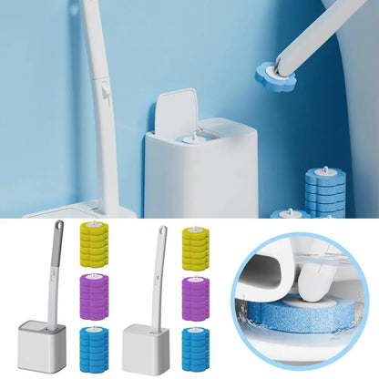 Disposable-Head Toilet Brush Set