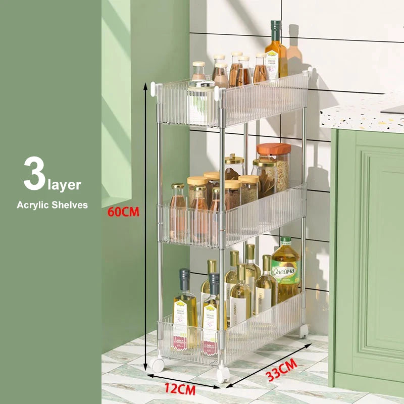 Slim Rolling Storage Trolley