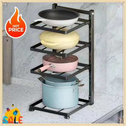 Adjustable 4-Tier Pot & Pan Organizer