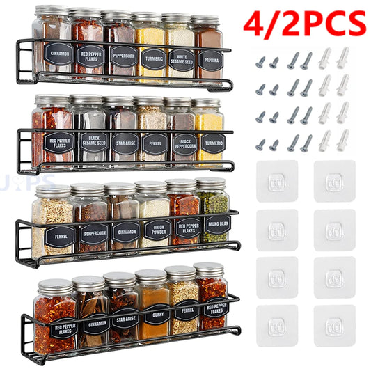 Wall-Mounted Spice Rack Organizer
