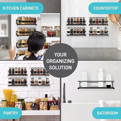 Wall-Mounted Spice Rack Organizer