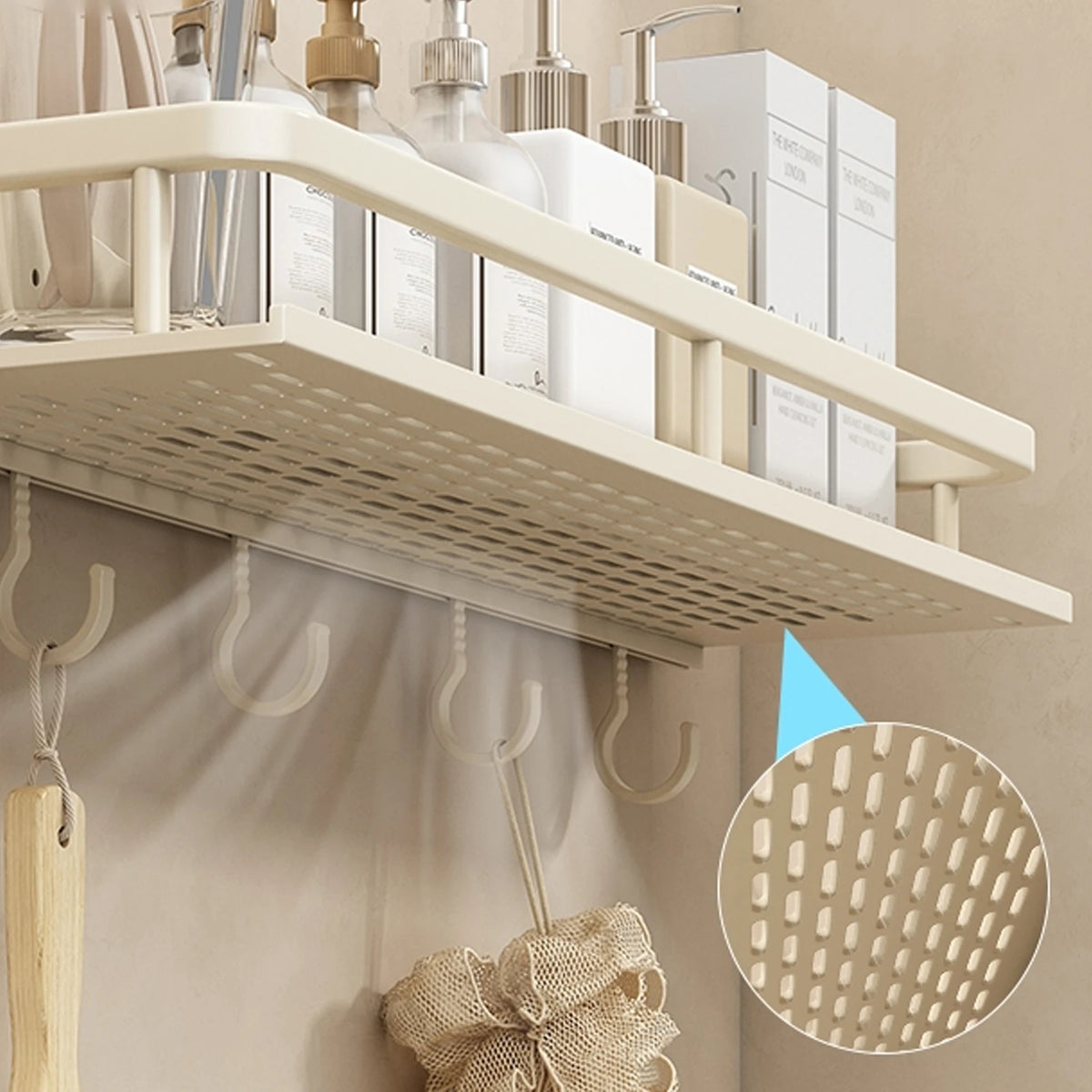 No-Drill Bathroom Storage Shelf