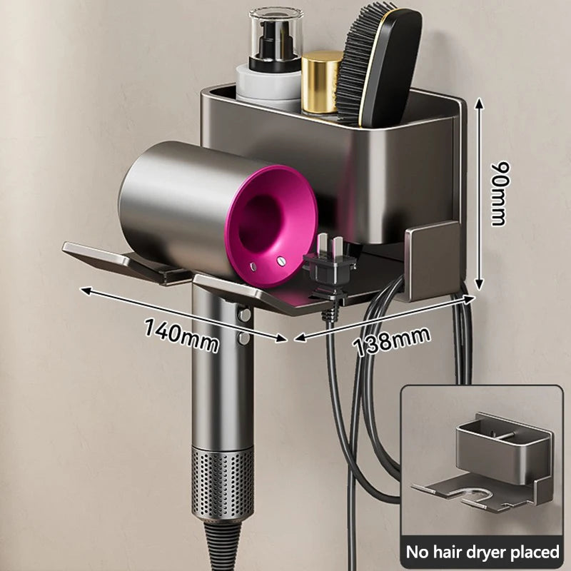 Wall-Mounted Hair Dryer Holder