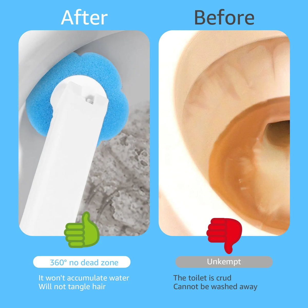 Disposable-Head Toilet Brush Set