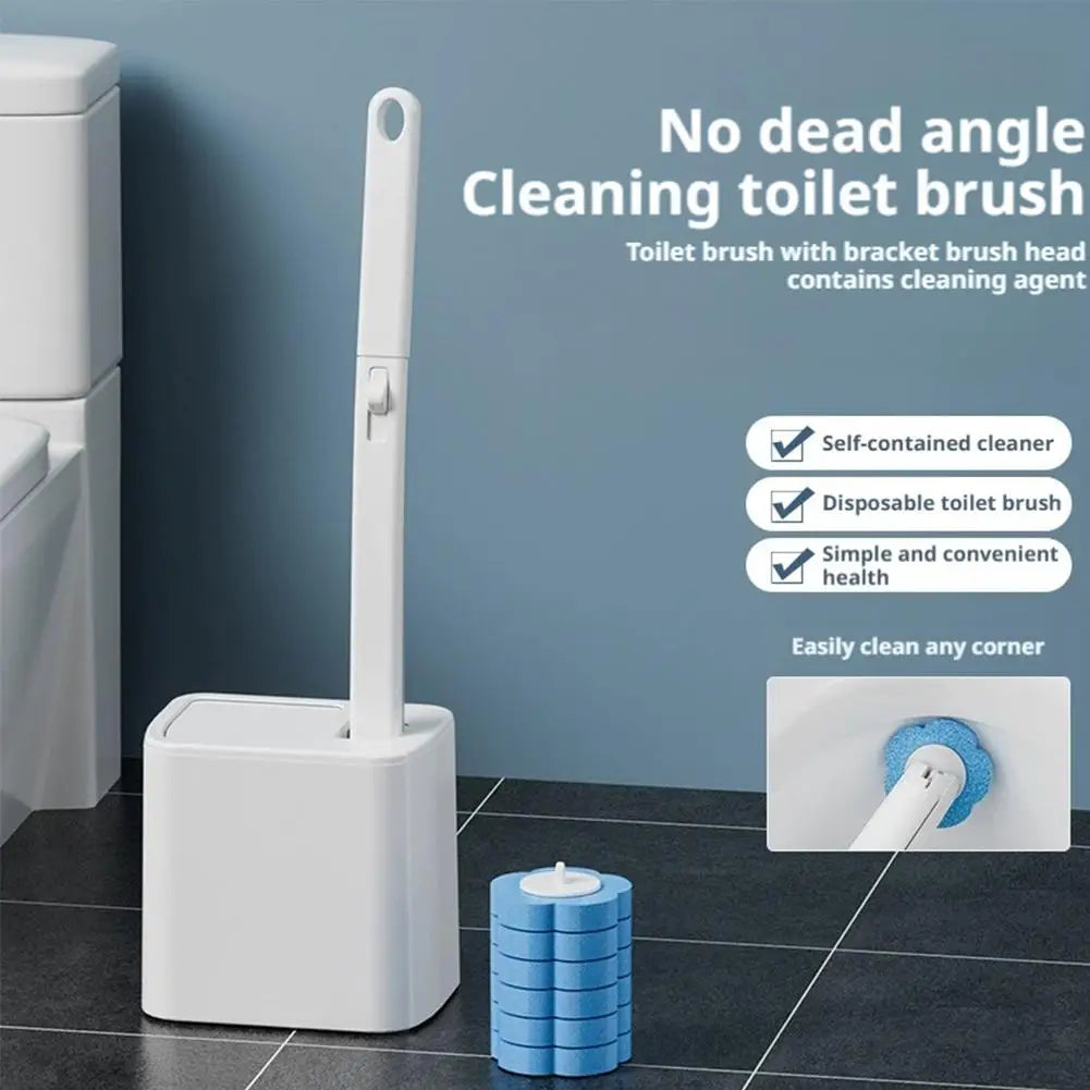 Disposable-Head Toilet Brush Set