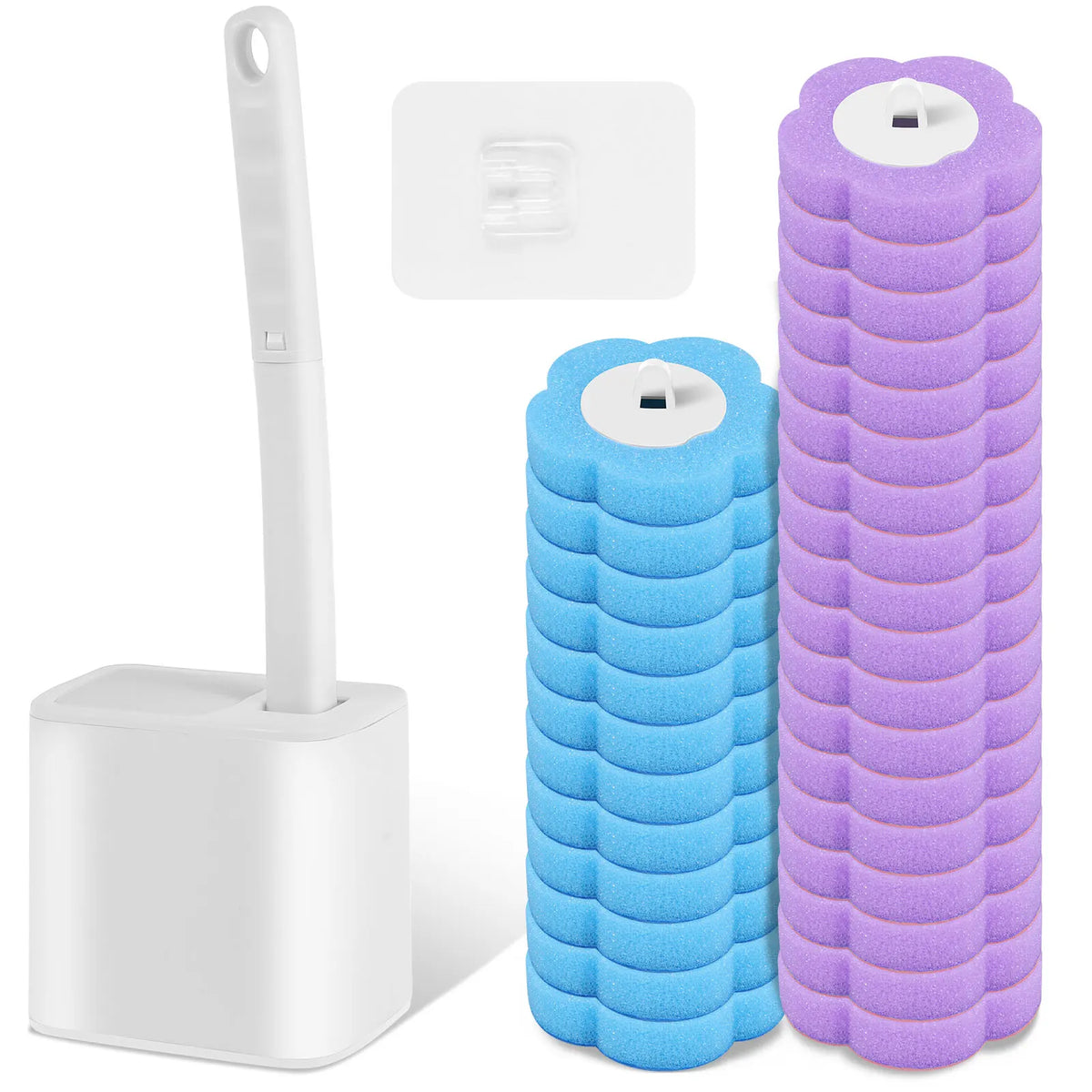Disposable-Head Toilet Brush Set