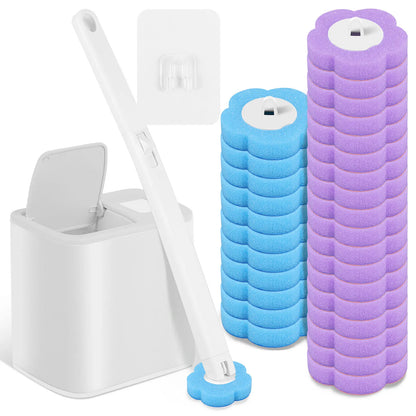 Disposable-Head Toilet Brush Set
