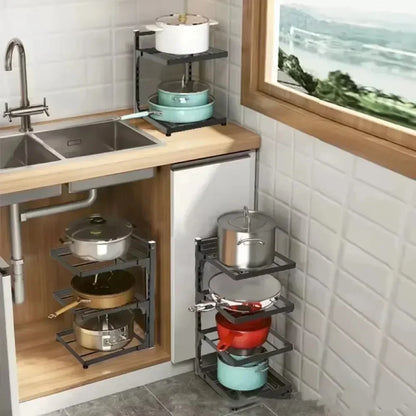 Adjustable 4-Tier Pot & Pan Organizer