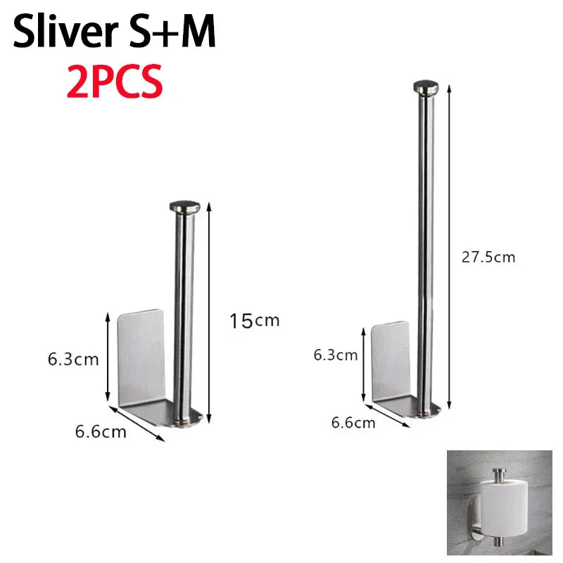 Kitchen Towel Holder Stainless Steel Paper Towel Holder under Sink Organizer Lengthen Storage Rack Sink Accessories SNJ007